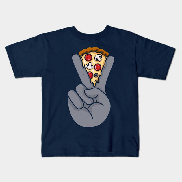 Peace & Pizza Kids T-Shirt by kookylove